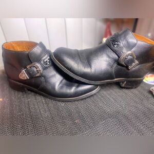 Ariat Black Leather Ankle Boots with Buckle